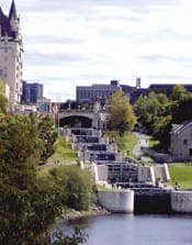 Ottawa’s Rideau Canal, once a military waterway, is now a tourist attraction and winter skateway